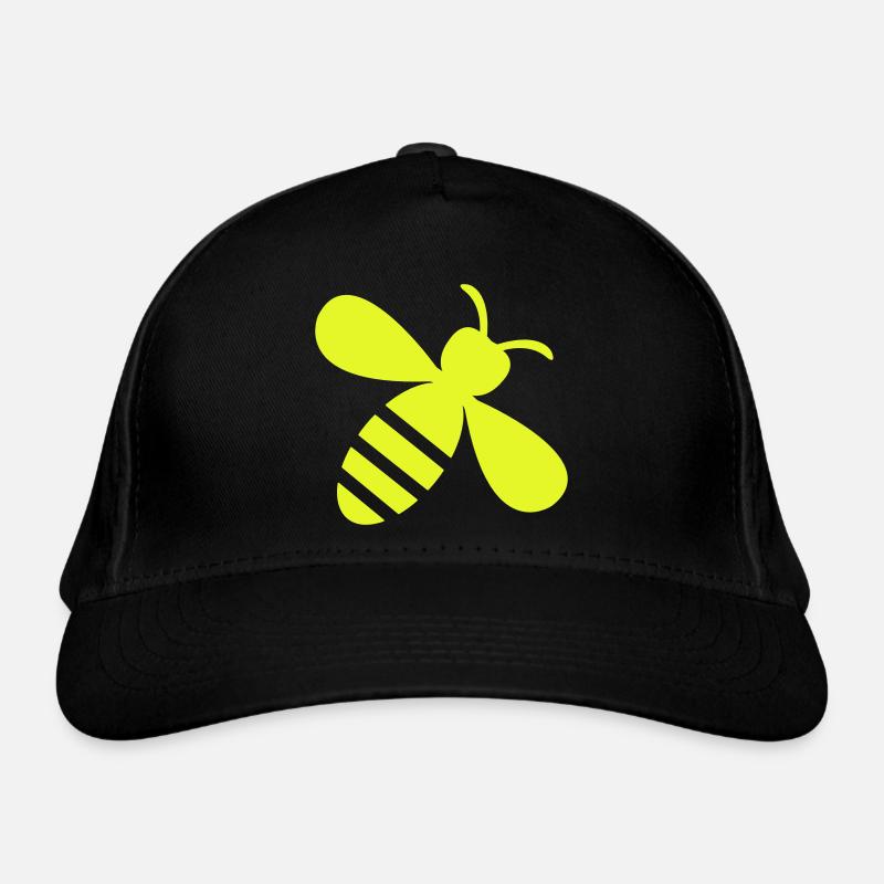 Neonbiene Gelb auf Schwarz Bio-Baseballkappe