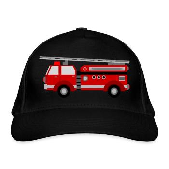 Feuerwehrauto - Bio-Baseballkappe - Schwarz - Vorne