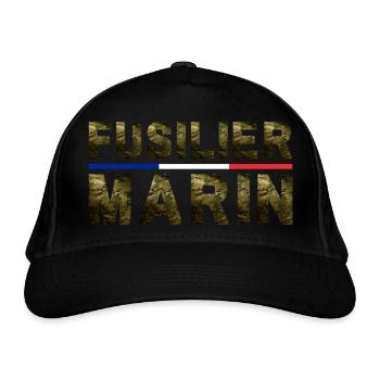 FUSILIER MARIN CAMOUFLAGE DRAPEAU - Casquette classique bio - noir - Devant