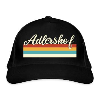 Adlershof - Treptow - Köpenick - Berlin - Retro - Bio-Baseballkappe - Schwarz - Vorne