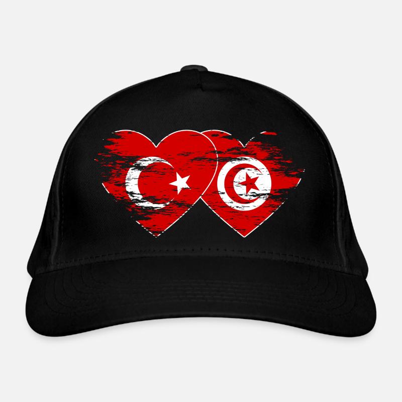 Turquie Drapeau Tunisie coeur utilisé Casquette classique bio