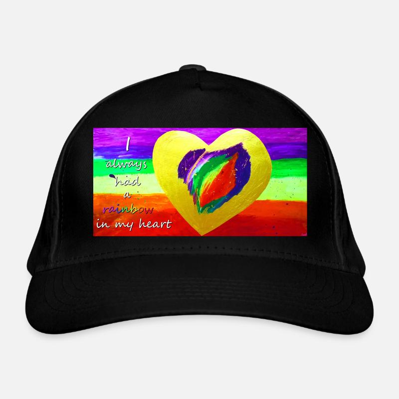 Rainbow Heart Organic Baseball Cap