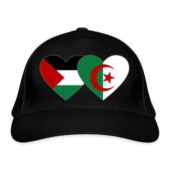 Palestine Algérie Drapeau Coeur - Casquette classique bio - noir - Devant