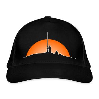 Harz Style - Brocken - Sonnenaufgang im Harz - Bio-Baseballkappe - Schwarz - Vorne