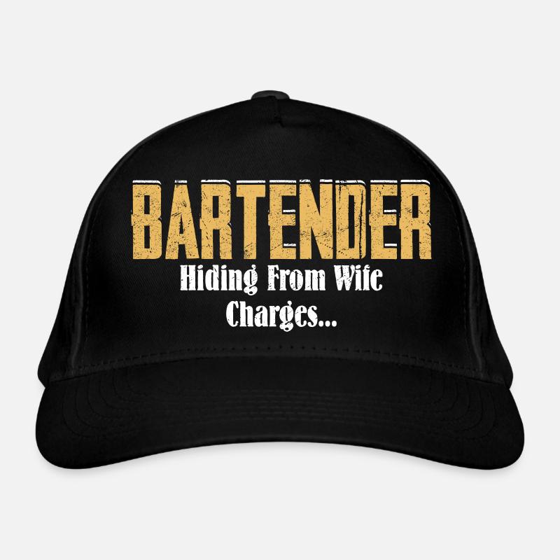 Bartender Hiding From Wife Charges... Barman Barte Bio-Baseballkappe