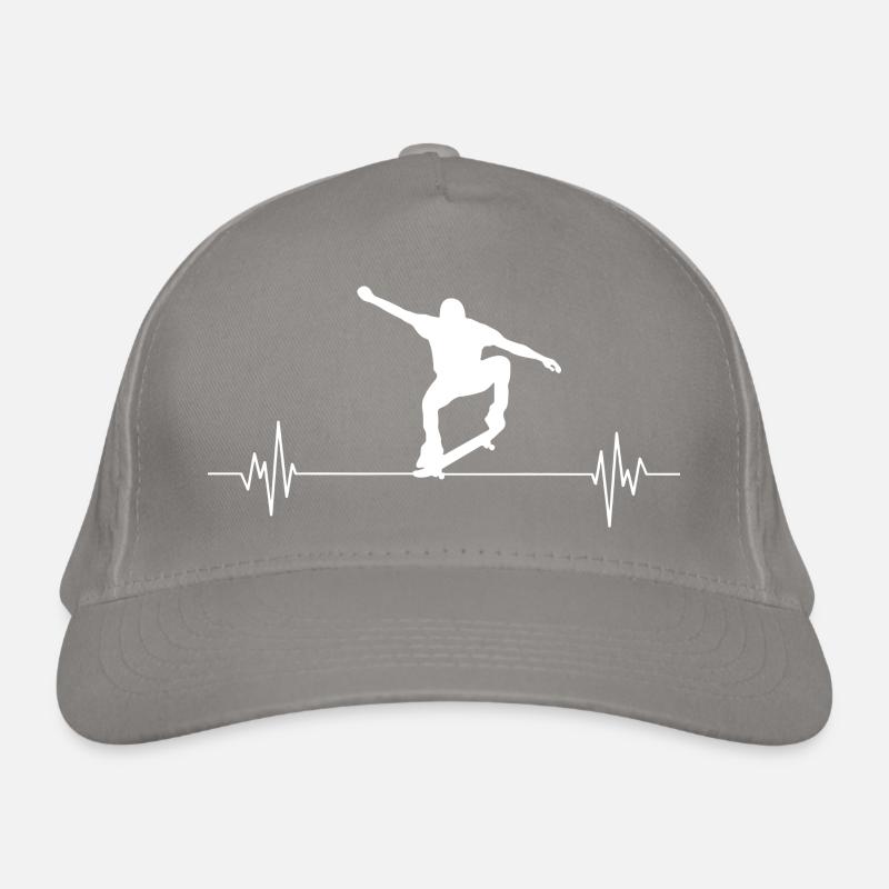 Herzschlag Skateboard Bio-Baseballkappe