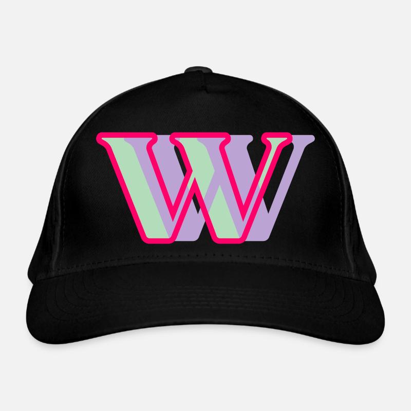 Lettre w multicolore Casquette classique bio