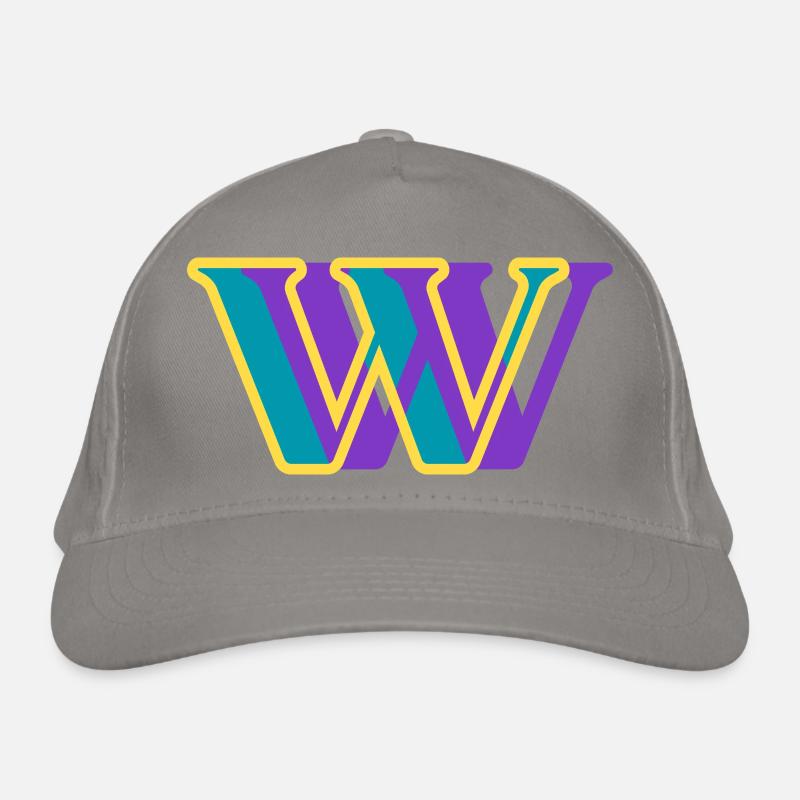 Letter w multicolor Organic Baseball Cap