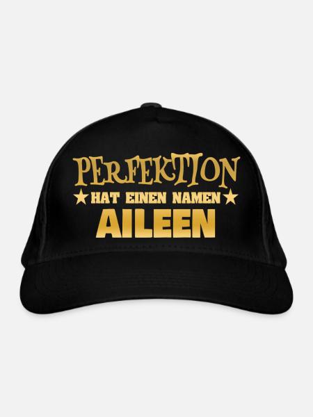 Frauenname Aileen - Bio-Baseballkappe - Schwarz - Vorne