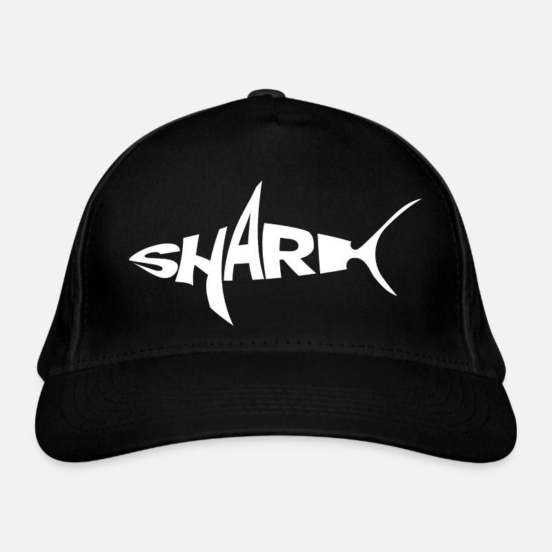 Logo Requin Graffiti Typo - Casquette classique bio - noir