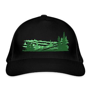 Forest landscape in color. Simple and beautiful. - Organic Baseball Cap - black - Front