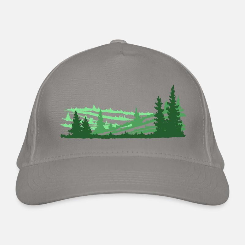 Paysage forestier en couleur. Simple et beau. Casquette classique bio