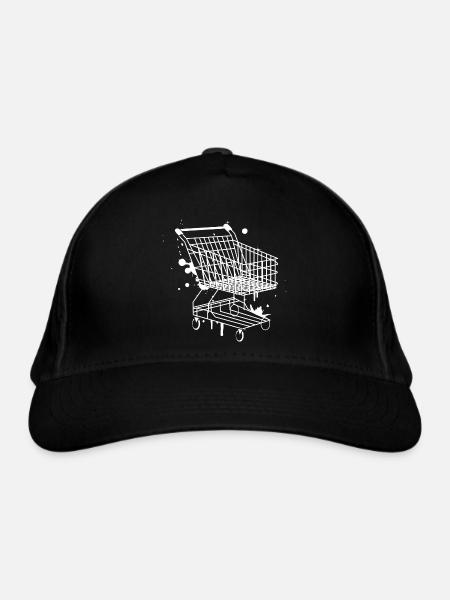 Einkaufswagen Graffiti - Bio-Baseballkappe - Schwarz