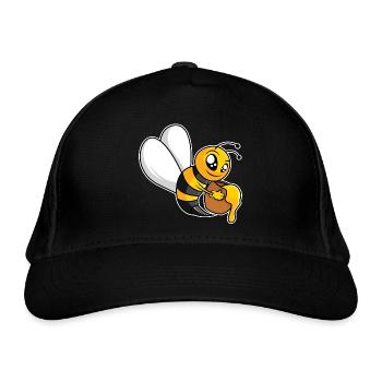 Industrious Honey Bee - Design - Organic Baseball Cap - black - Front
