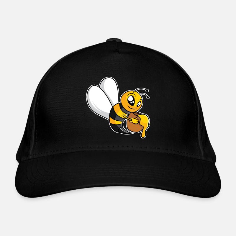 Fleißige Honigbiene - Bio-Baseballkappe - Schwarz