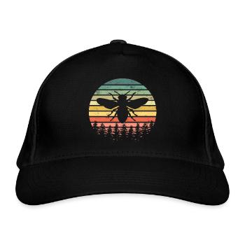 Biene Bienen - Bio-Baseballkappe - Schwarz - Vorne