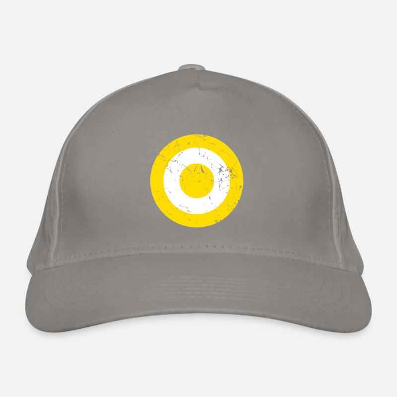 Distressed Saffron and White Target Organic Baseball Cap