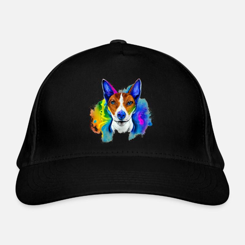 Basenji Design in Farbe Bio-Baseballkappe