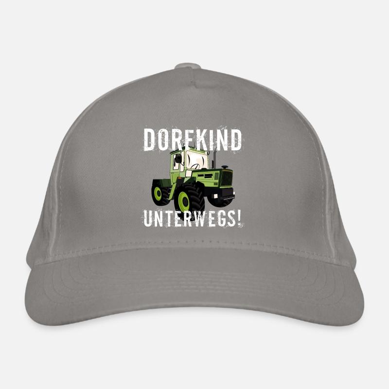 Dorfkind unterwegs - Unimog - MB Trac - Oldtimer Bio-Baseballkappe