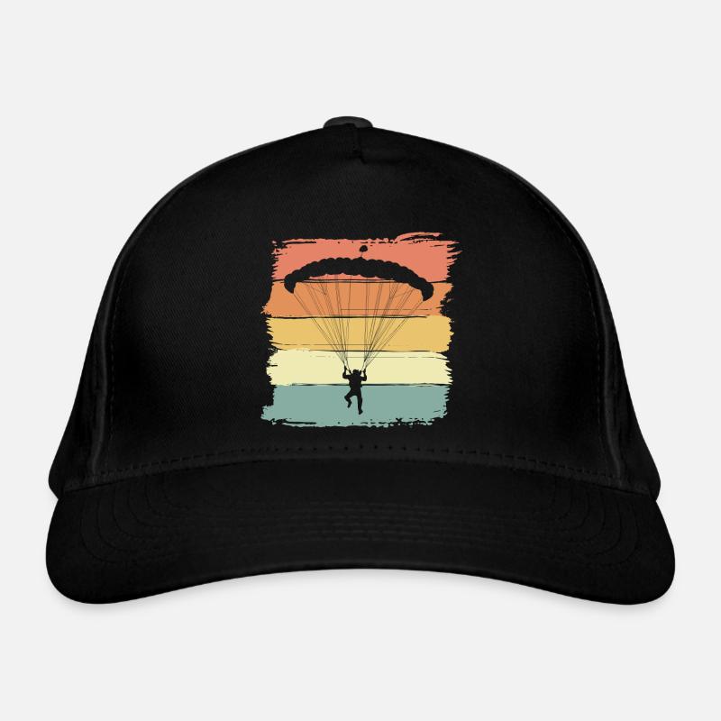 Skydiving vintage retro paraglider Organic Baseball Cap