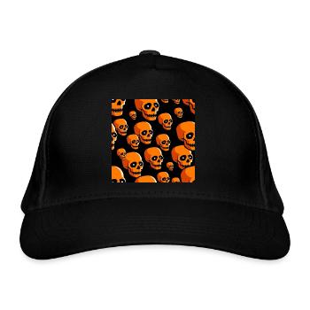 Crânes Motif Halloween Citrouille Noir & Orange - Casquette classique bio - noir - Devant
