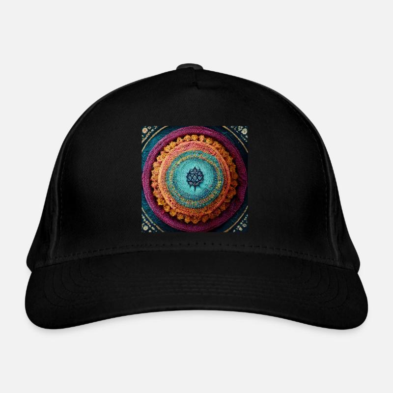 Boho Mandala Abstract - Bio-Baseballkappe - Schwarz