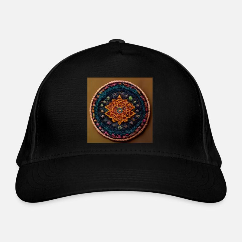 Boho Mandala Abstract - Bio-Baseballkappe - Schwarz