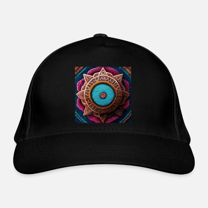 Boho Mandala Abstract - Bio-Baseballkappe - Schwarz