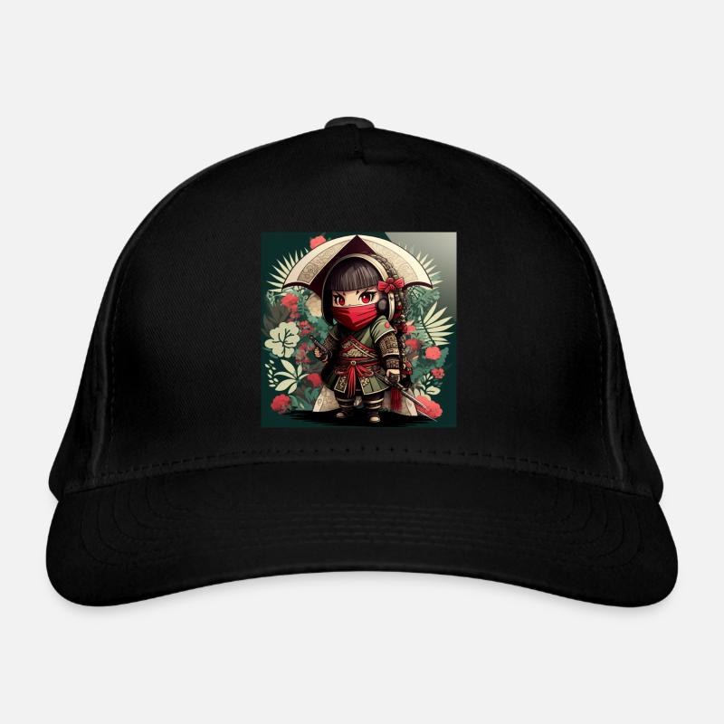 Kawaii Anime Samurai - AI Art - Digitale Kunst Bio-Baseballkappe