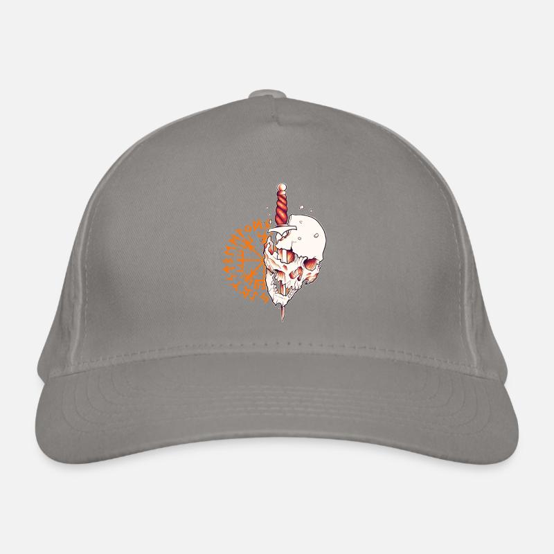 Skull & Nordic Vikings Veg dagger. Organic Baseball Cap
