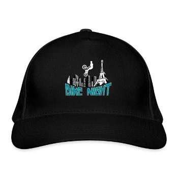 Bike night in Paris - Organic Baseball Cap - black - Front