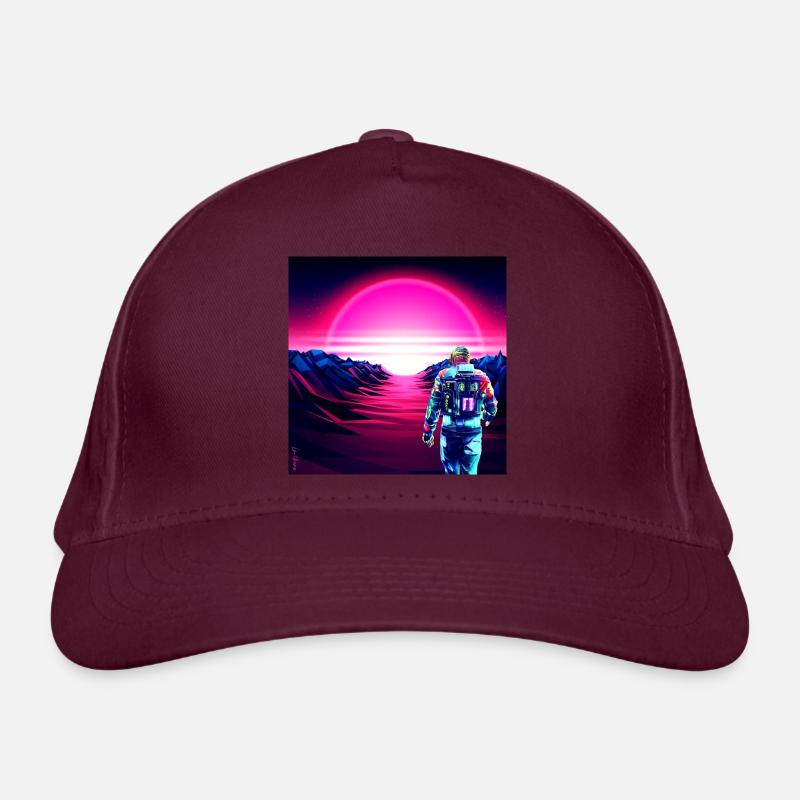 Astronaut Cyber Sunset Pink Gradient - Bio-Baseballkappe