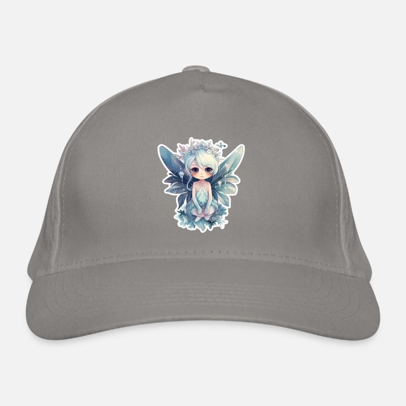 Petite fée des glaces avec couronne de fleurs Casquette classique bio