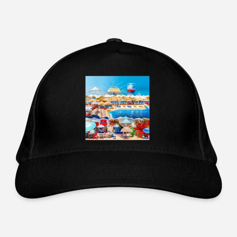 spending sunny holiday at sea side Organic Baseball Cap