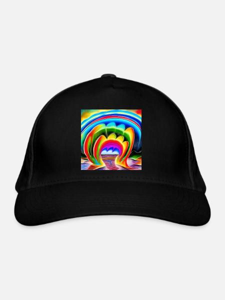 rainbow for artists - Organic Baseball Cap - black - Front