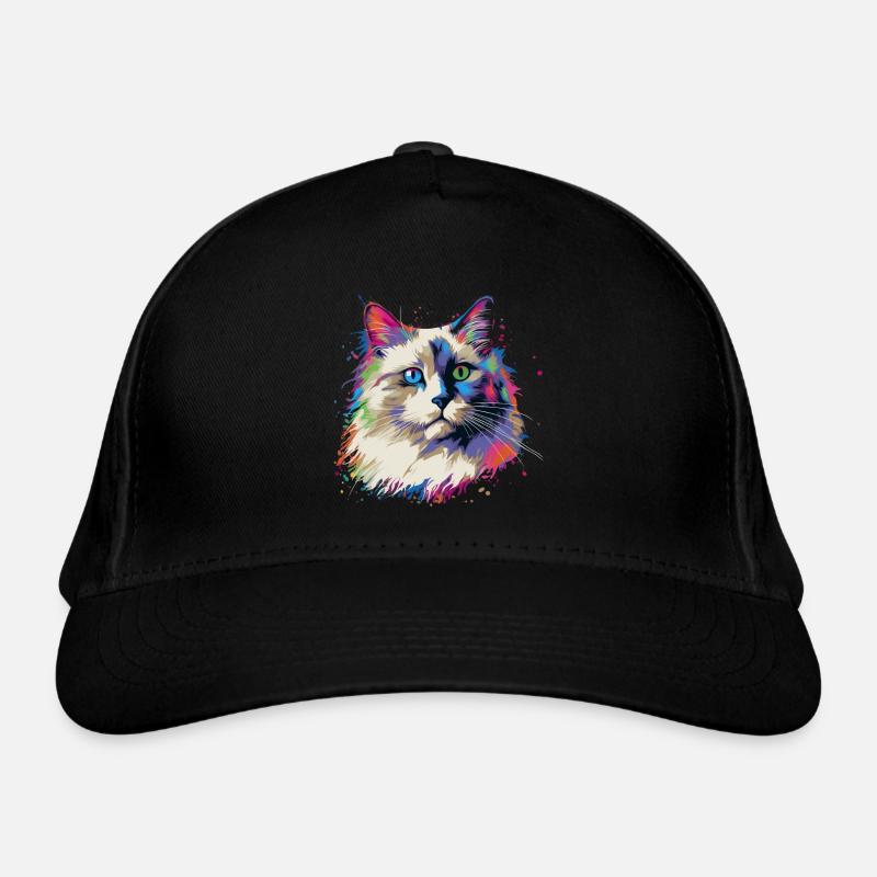 Bunte Ragdoll Katze Bio-Baseballkappe