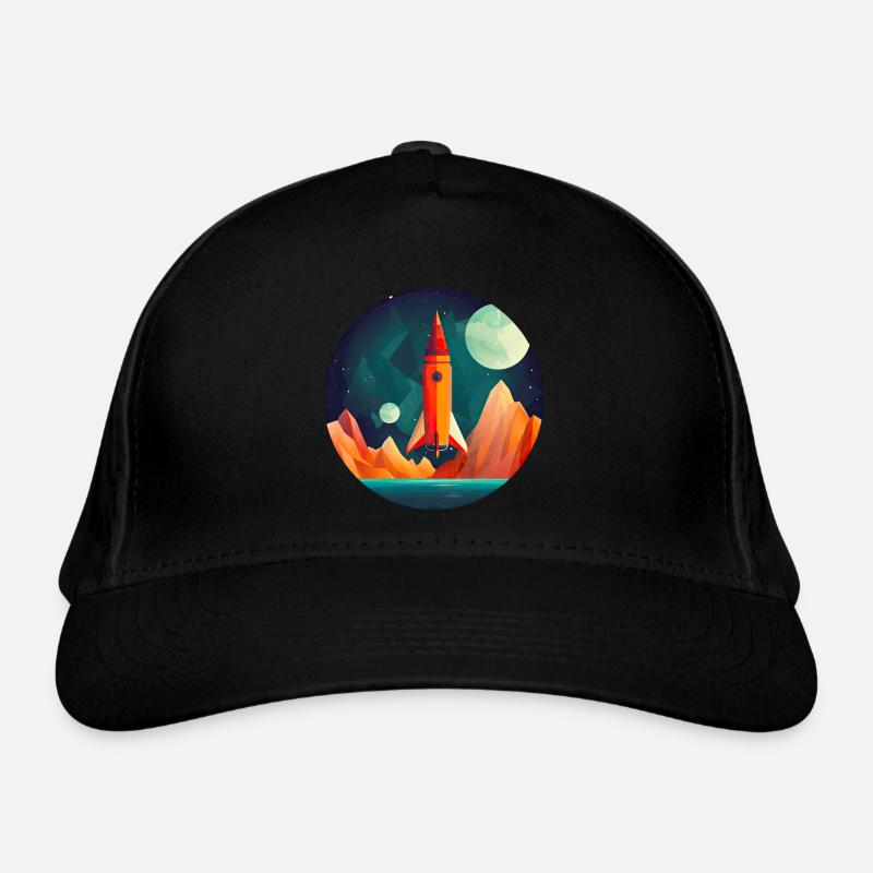 Rocket in Space Scenery Organic Baseball Cap