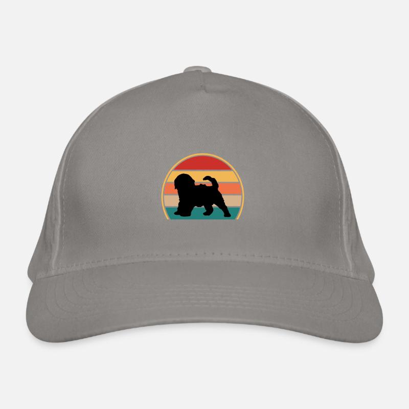 Cockapoo Dog Lover Silhouette Vintage Sunset Organic Baseball Cap