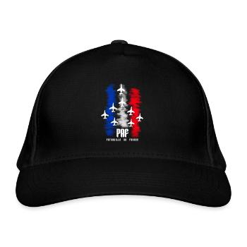 Patrouille de France PAF silhouette tricolore FRA - Casquette classique bio - noir - Devant