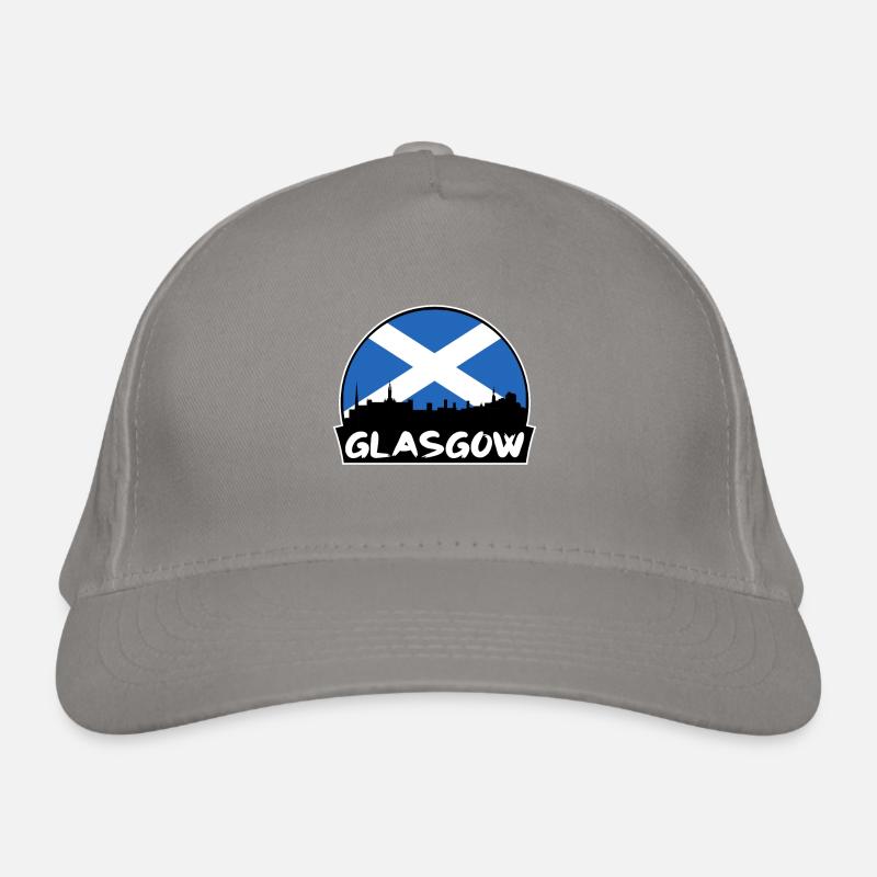 Glasgow Ecosse Drapeau Skyline Silhouette Voyage Casquette classique bio