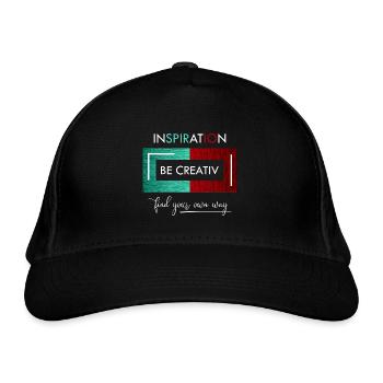 Inspiration Be creative - Organic Baseball Cap - black - Front