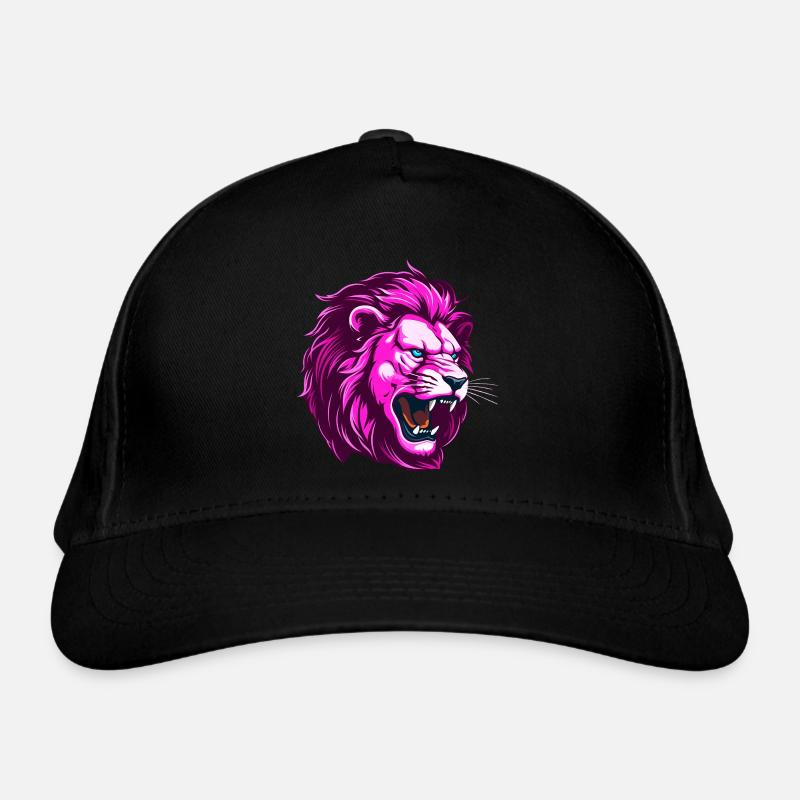 Pink Lion Head Organic Baseball Cap