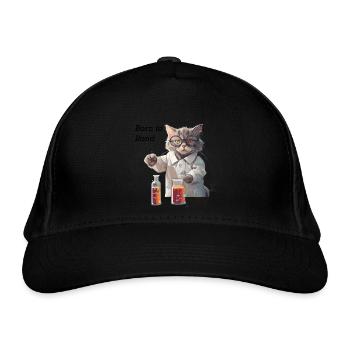 Chemikerkatze - Bio-Baseballkappe - Schwarz - Vorne