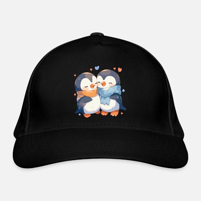 Pingouin Coeur Amour Mignon Câlin Pingouin Amour Casquette classique bio
