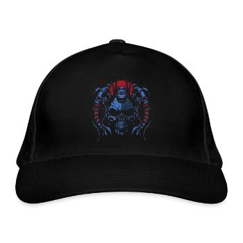 SKUL Red Blue - Organic Baseball Cap - black - Front