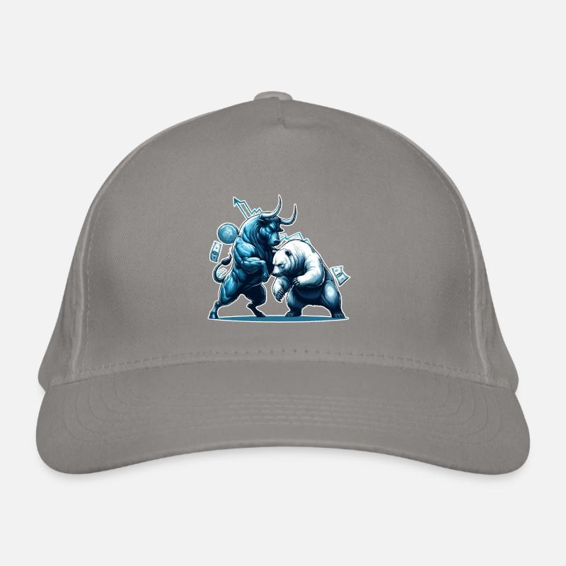Finance Taurus Bear Fight Wall Street Gift Organic Baseball Cap