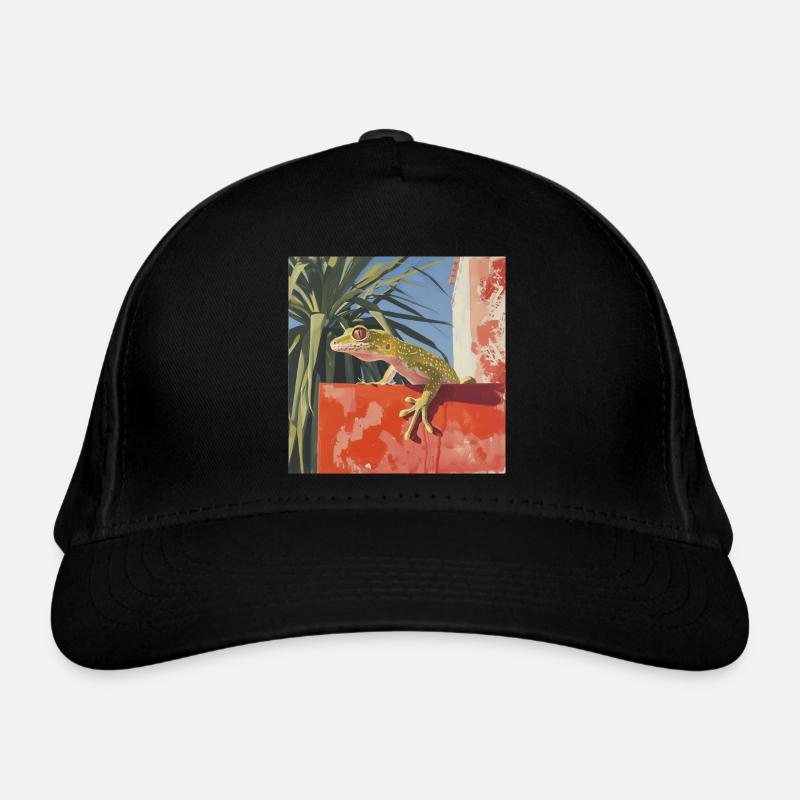 gecko, echse, bunt, tier, geschenk, geschenkidee Bio-Baseballkappe