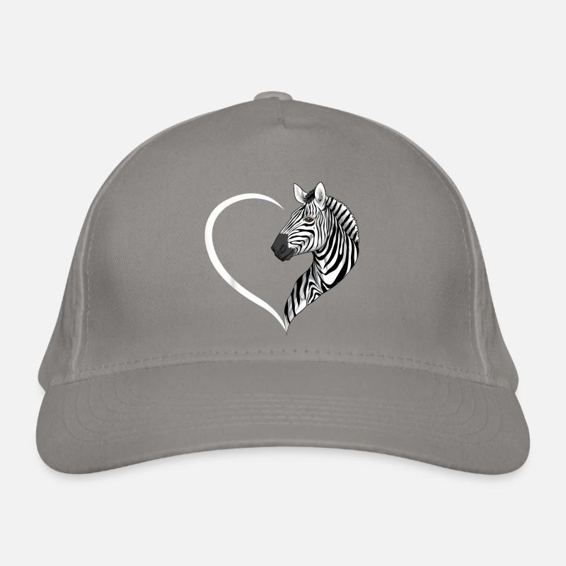 Zebra Herz Silhouette Bio-Baseballkappe