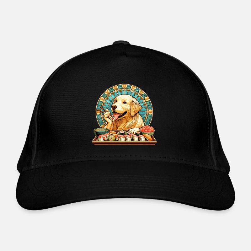 Sushi Golden Retriever Maki Geschenk Bio-Baseballkappe