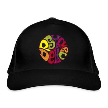 psychedelic psychedelic colorful Sixties 60s 60s - Organic Baseball Cap - black - Front